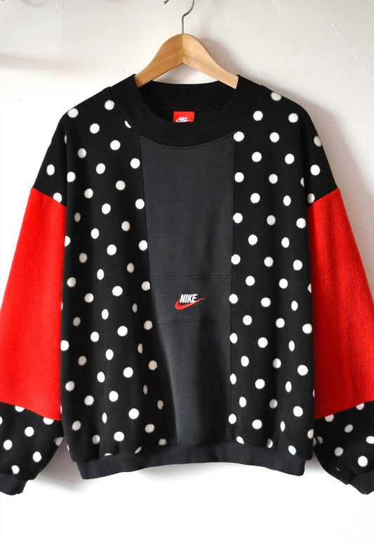 90's vintage Nike reworked polka dot fleece sweatshirt