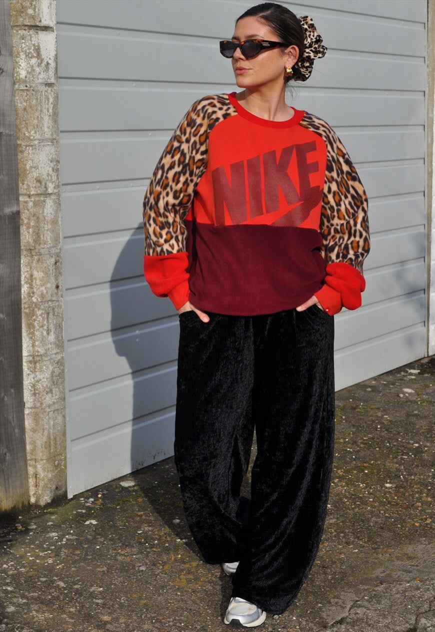 Nike red leopard sweatshirt best sale