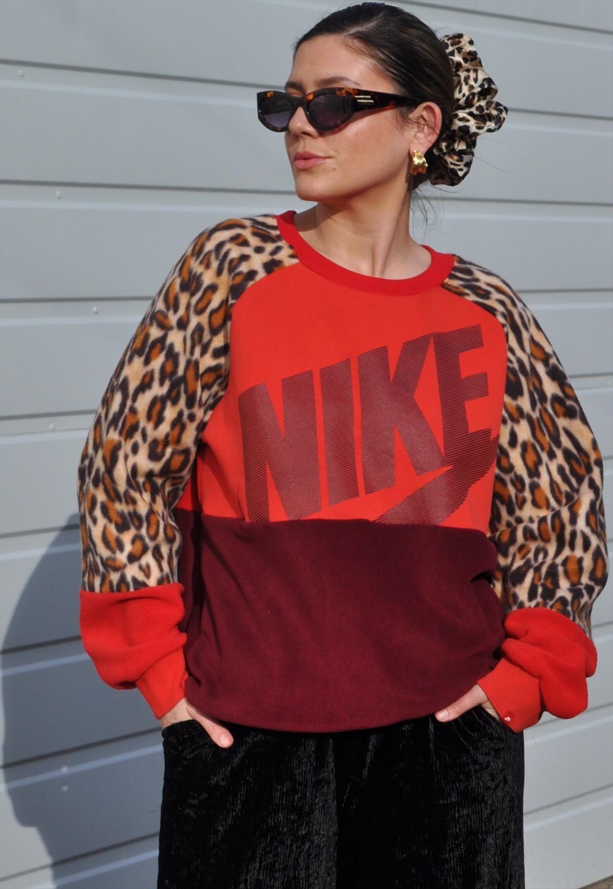 Y2K vintage reworked Nike leopard sweatshirt.