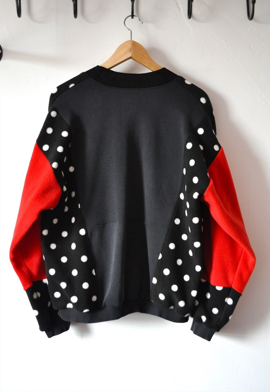 90's vintage Nike reworked polka dot fleece sweatshirt