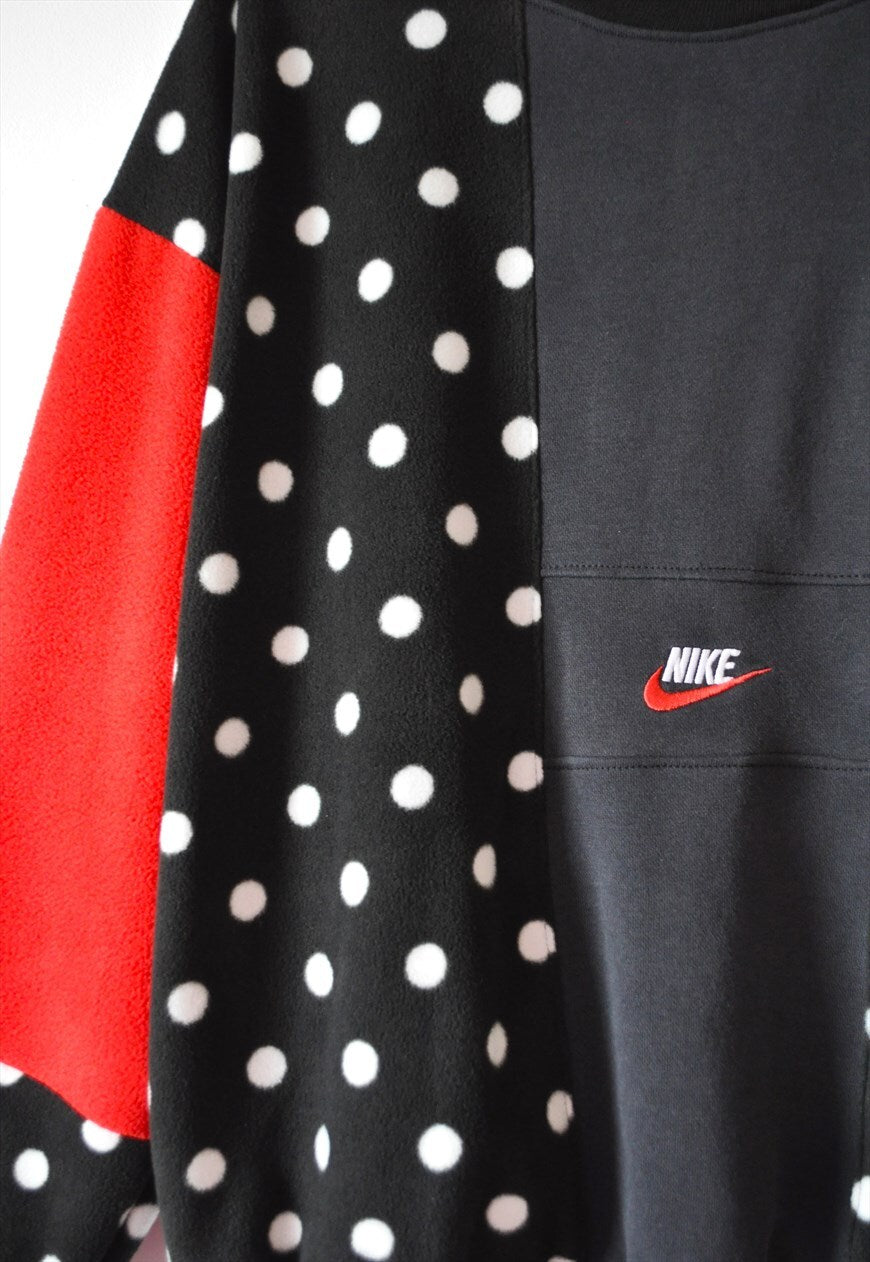 90's vintage Nike reworked polka dot fleece sweatshirt