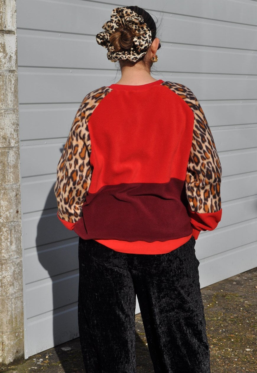 Y2K vintage reworked Nike leopard sweatshirt.