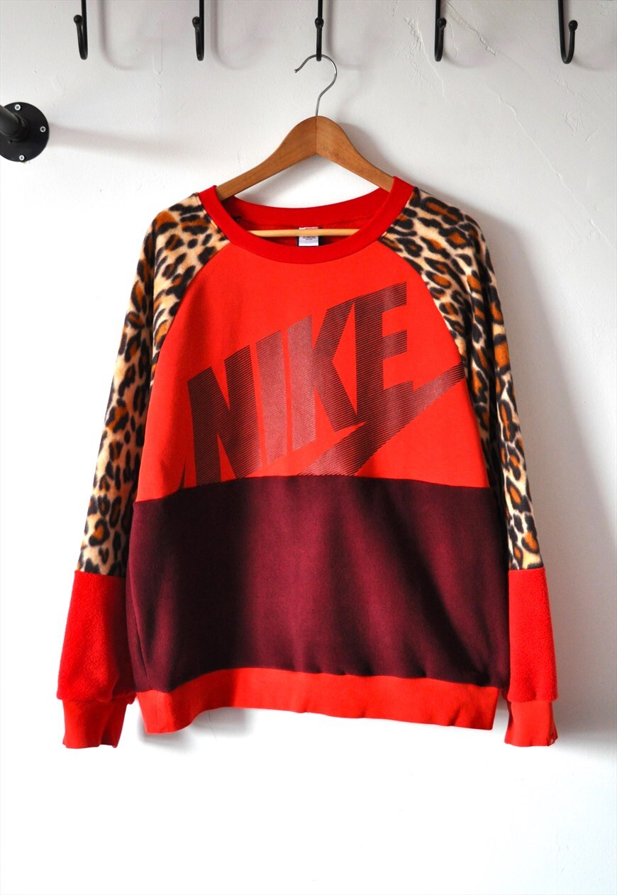 Y2K vintage reworked Nike leopard sweatshirt.