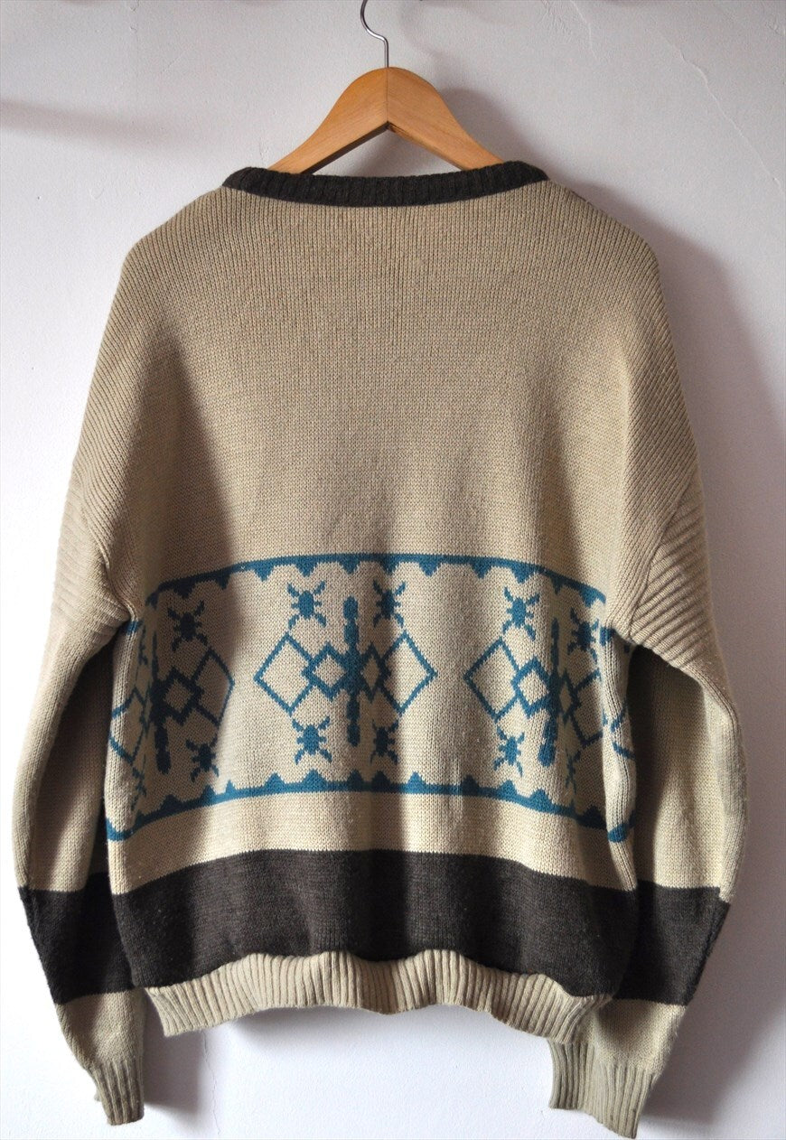 90's vintage Nike reworked abstract pattern knit sweatshirt.